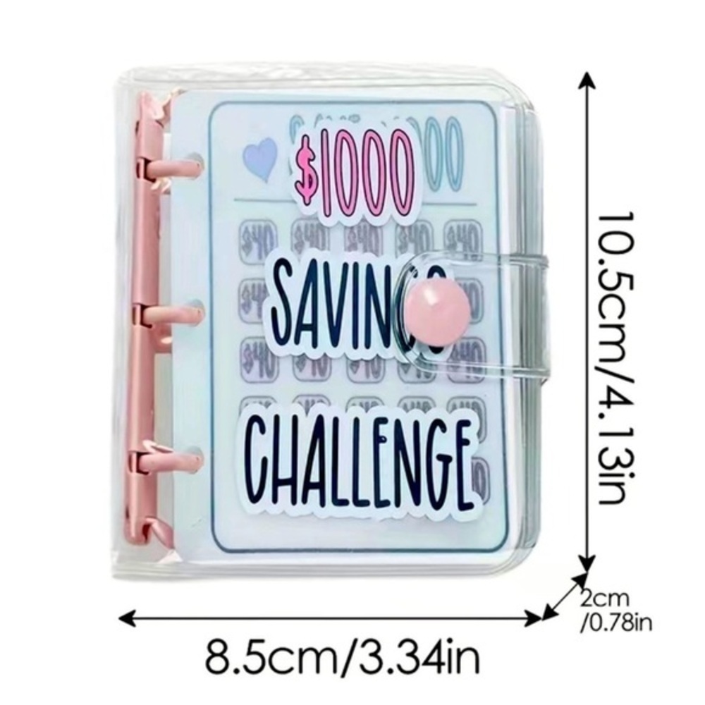 Savings challenge binder $1000-25 sleeves with tracking‎ card and sticker…